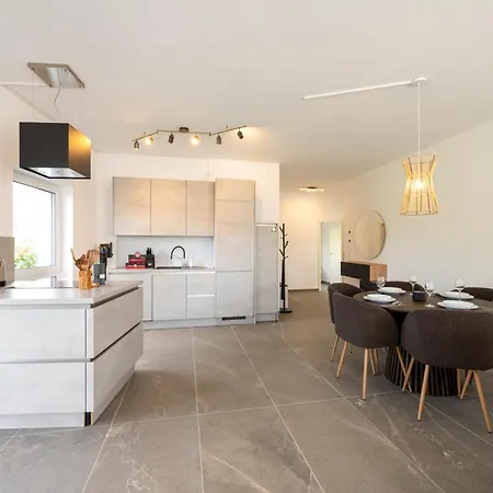 아파트 Lux Apts Deluxe Apartment-zentral-messe-kueche *