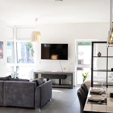 아파트 Lux Apts Deluxe Apartment-zentral-messe-kueche