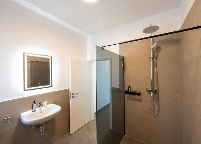 Lux Apts Deluxe Apartment-zentral-messe-kueche דירה *