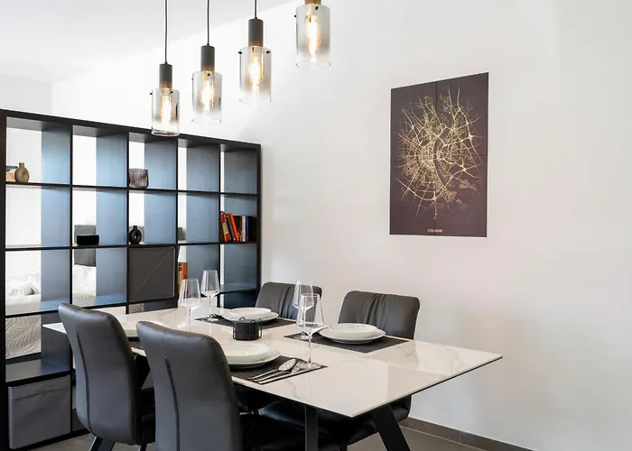 Apartament Lux Apts Deluxe Apartment-zentral-messe-kueche